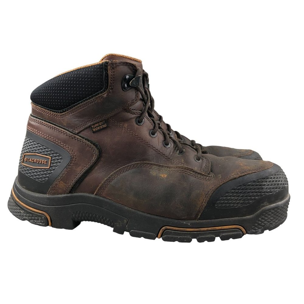 LaCrosse Men's 14 WIDE Adamas HD 6" Brown Leather Steel Toe Work Boots 460015